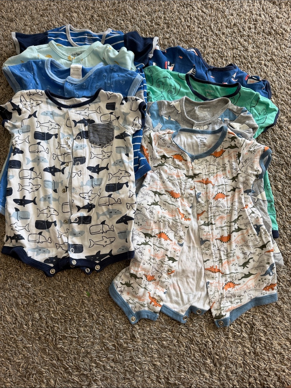 Carter's rompers- excellent condition